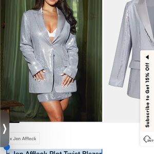 Cupshe Silver Sequin Blazer